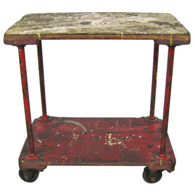 Mid-Century Industrial Cart from Schrade Knife Factory in Red