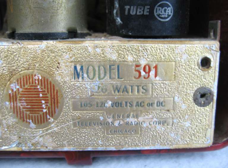 1940 Red General Television Catalin / Bakelite Tube Radio - Image 8